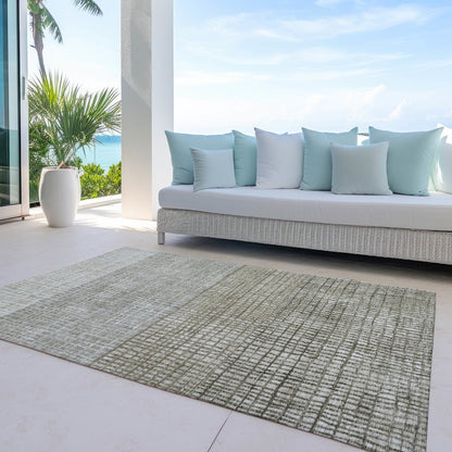 Machine Washable Indoor/Outdoor Chantille Taupe 2'6" x 3'10" Rug