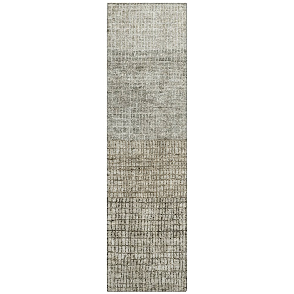 Machine Washable Indoor/Outdoor Chantille Taupe 2'3" x 7'6" Runner Rug