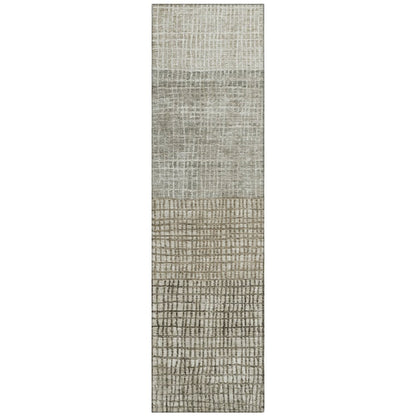 Machine Washable Indoor/Outdoor Chantille Taupe 2'3" x 7'6" Runner Rug