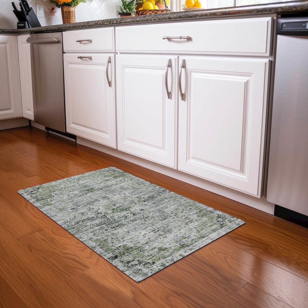 Machine Washable Indoor/Outdoor Chantille Aloe 1'8" x 2'6" Rug