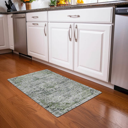 Machine Washable Indoor/Outdoor Chantille Aloe 1'8" x 2'6" Rug