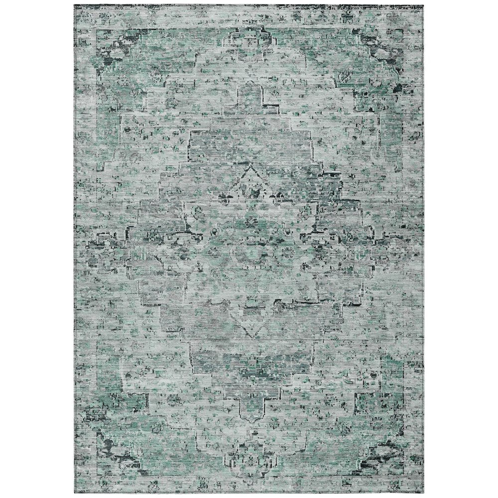 Machine Washable Indoor/Outdoor Chantille Teal 2'6" x 3'10" Rug