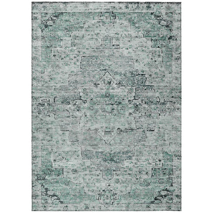 Machine Washable Indoor/Outdoor Chantille Teal 2'6" x 3'10" Rug