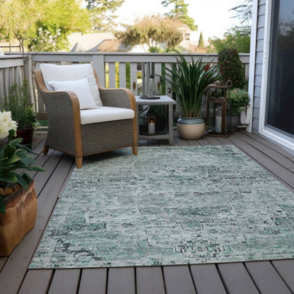 Machine Washable Indoor/Outdoor Chantille Teal 2'6" x 3'10" Rug