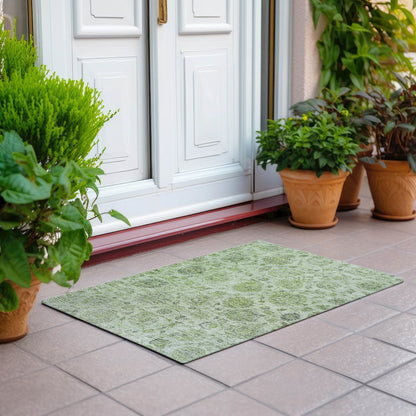 Machine Washable Indoor/Outdoor Chantille Aloe 1'8" x 2'6" Rug