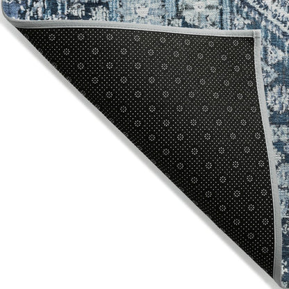 Machine Washable Indoor/Outdoor Chantille Blue 1'8" x 2'6" Rug