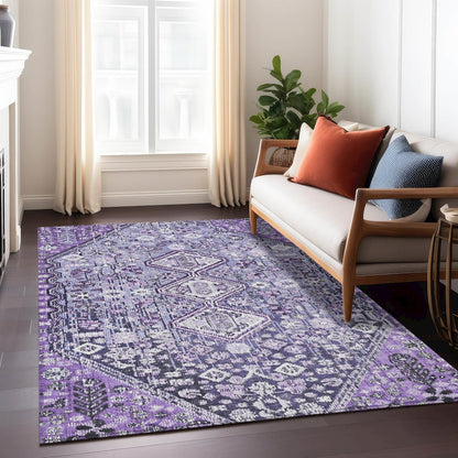 Machine Washable Indoor/Outdoor Chantille Purple 2'6" x 3'10" Rug