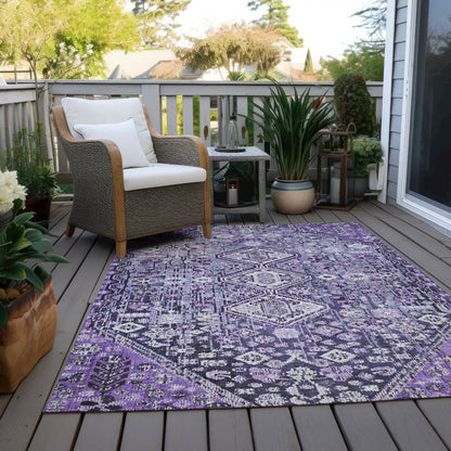 Machine Washable Indoor/Outdoor Chantille Purple 2'6" x 3'10" Rug