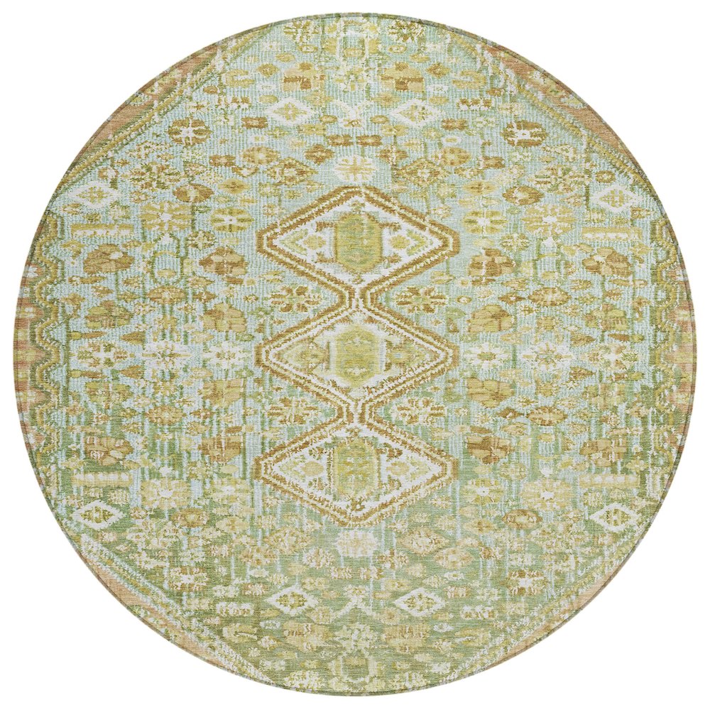 Machine Washable Indoor/Outdoor Chantille Sage 8' x 8' Round Rug