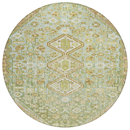 Machine Washable Indoor/Outdoor Chantille Sage 8' x 8' Round Rug