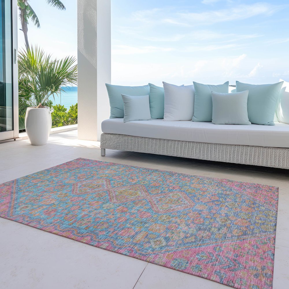 Machine Washable Indoor/Outdoor Chantille Sky 2'6" x 3'10" Rug