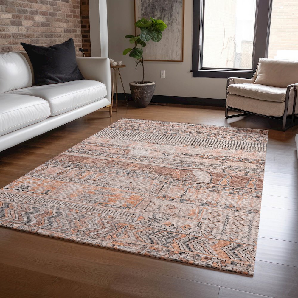 Machine Washable Indoor/Outdoor Chantille Terracotta 2'6" x 3'10" Rug