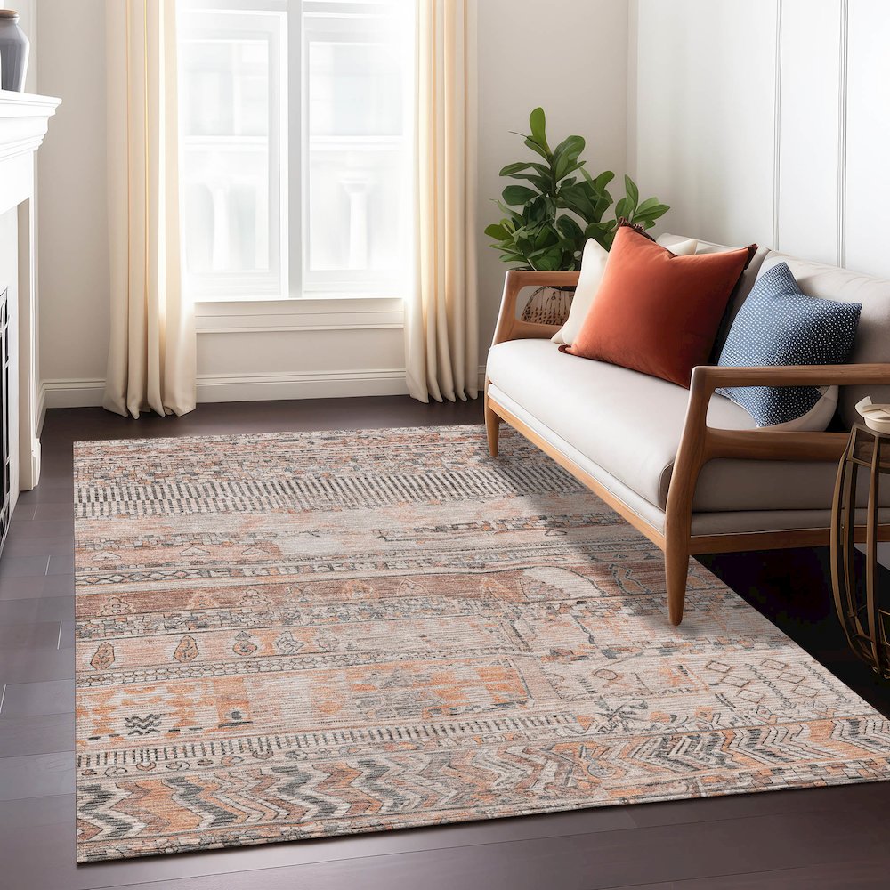 Machine Washable Indoor/Outdoor Chantille Terracotta 2'6" x 3'10" Rug
