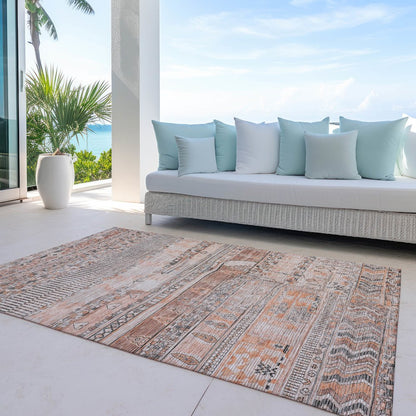 Machine Washable Indoor/Outdoor Chantille Terracotta 2'6" x 3'10" Rug