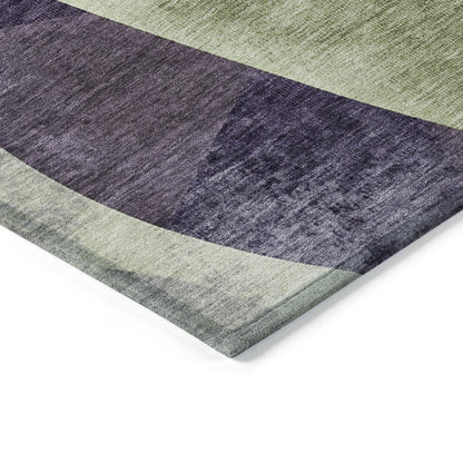 Machine Washable Indoor/Outdoor Chantille Purple 1'8" x 2'6" Rug