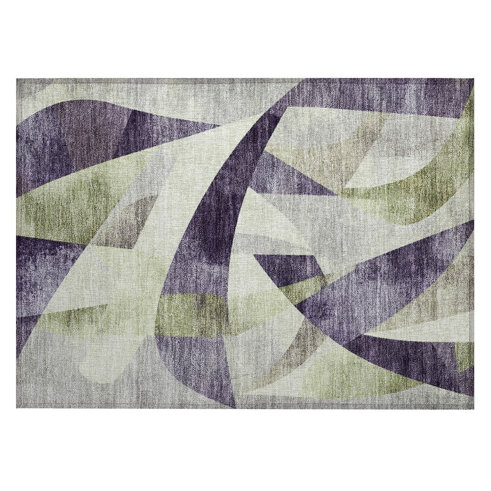 Machine Washable Indoor/Outdoor Chantille Purple 1'8" x 2'6" Rug