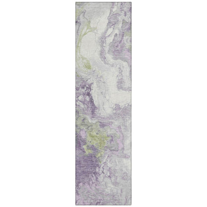 Machine Washable Indoor/Outdoor Chantille Lavender 2'3" x 7'6" Runner Rug