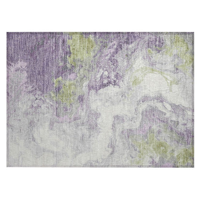 Machine Washable Indoor/Outdoor Chantille Lavender 1'8" x 2'6" Rug