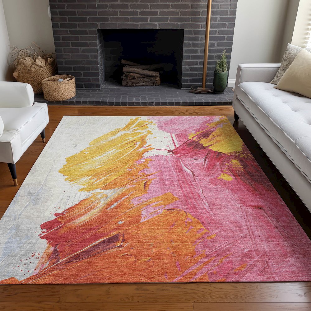 Machine Washable Indoor/Outdoor Chantille Blush 2'6" x 3'10" Rug