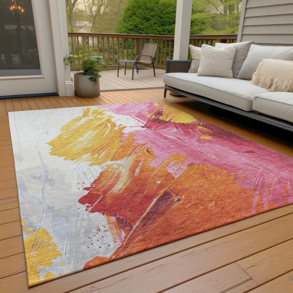 Machine Washable Indoor/Outdoor Chantille Blush 2'6" x 3'10" Rug