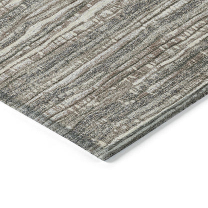 Machine Washable Indoor/Outdoor Chantille Beige 1'8" x 2'6" Rug