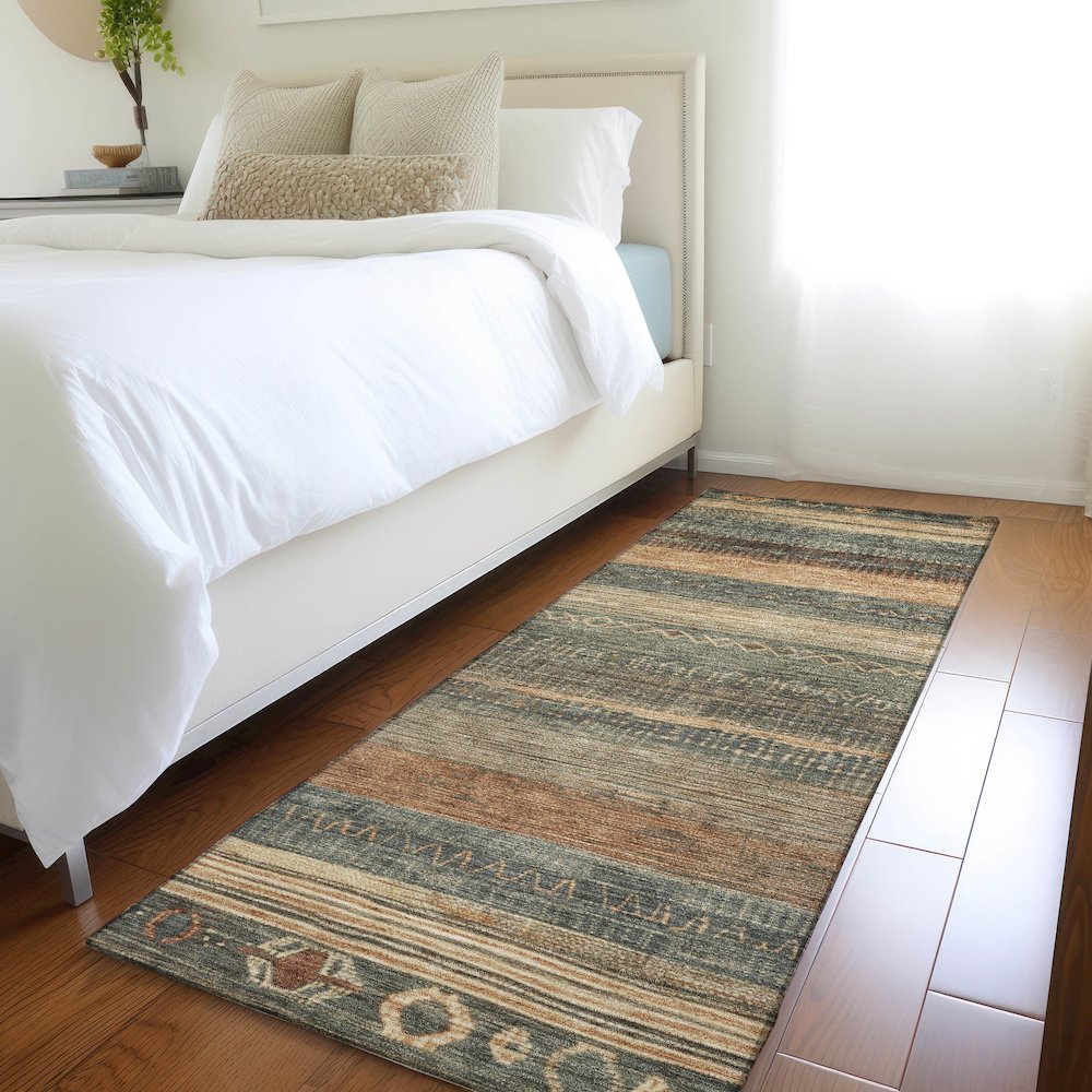 Machine Washable Indoor/Outdoor Chantille Fern 2'3" x 7'6" Runner Rug