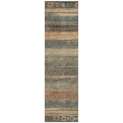 Machine Washable Indoor/Outdoor Chantille Fern 2'3" x 7'6" Runner Rug