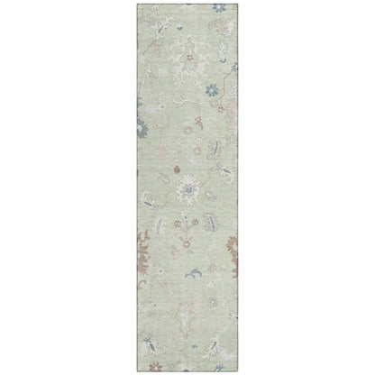 Machine Washable Indoor/Outdoor Chantille Aloe 2'3" x 7'6" Runner Rug