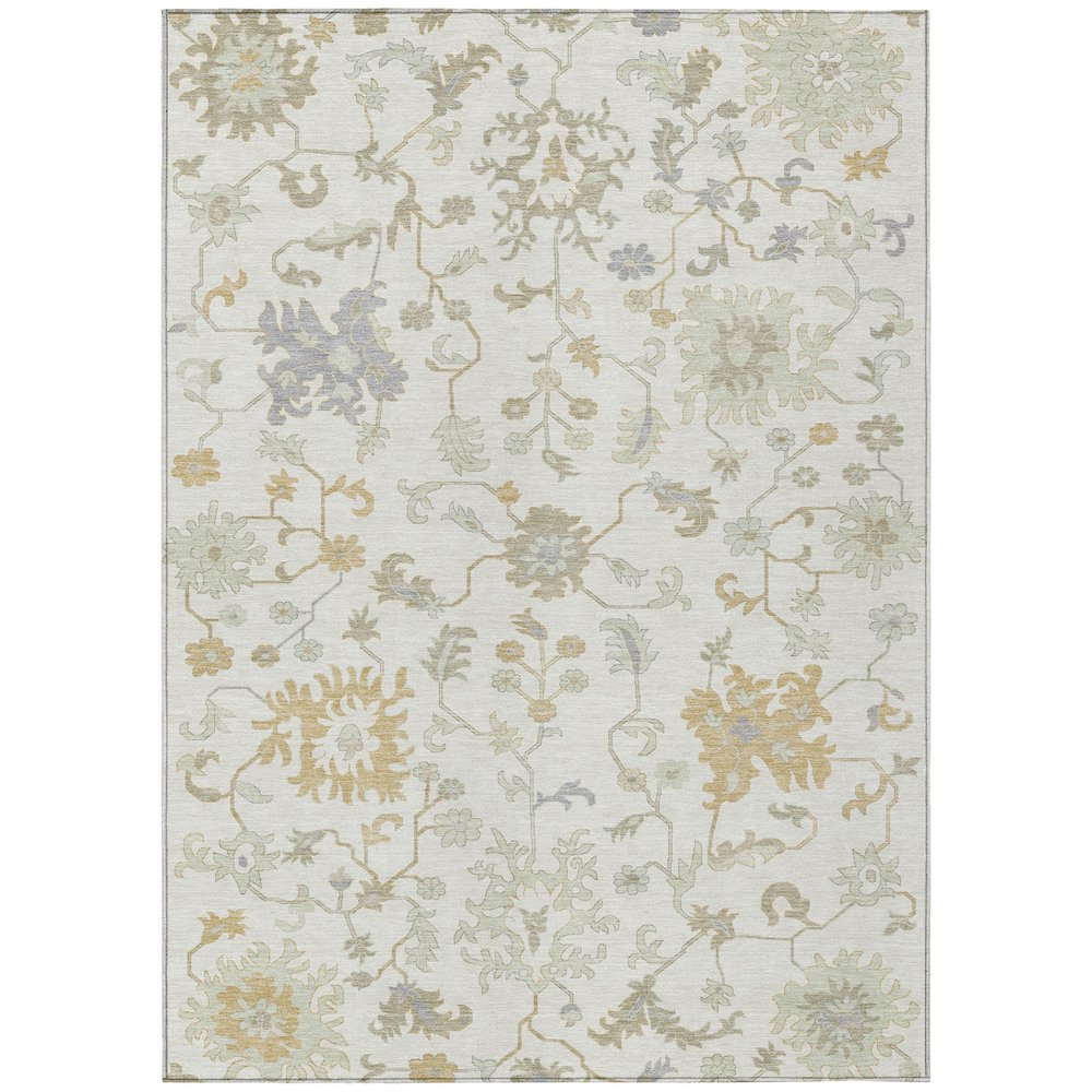 Machine Washable Indoor/Outdoor Chantille Ivory 2'6" x 3'10" Rug