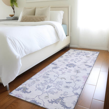 Machine Washable Indoor/Outdoor Chantille Lavender 2'3" x 7'6" Runner Rug