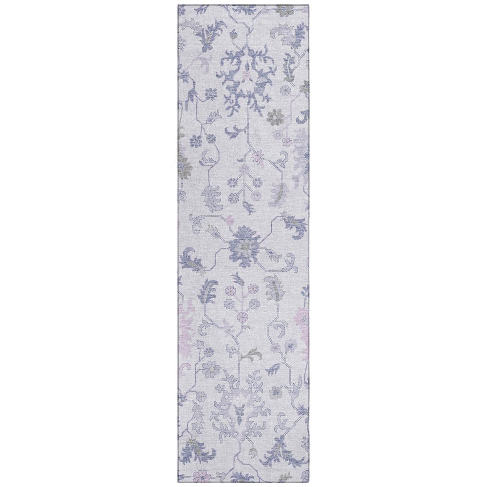 Machine Washable Indoor/Outdoor Chantille Lavender 2'3" x 7'6" Runner Rug
