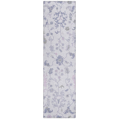 Machine Washable Indoor/Outdoor Chantille Lavender 2'3" x 7'6" Runner Rug