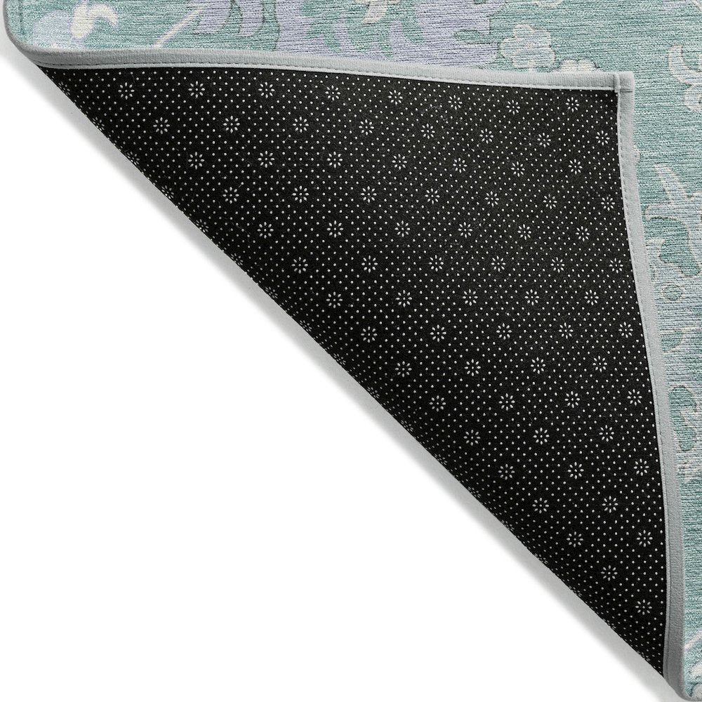 Machine Washable Indoor/Outdoor Chantille Seafoam 1'8" x 2'6" Rug