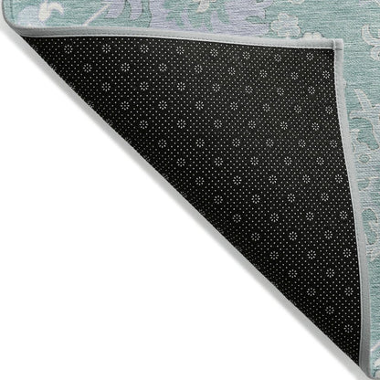 Machine Washable Indoor/Outdoor Chantille Seafoam 1'8" x 2'6" Rug