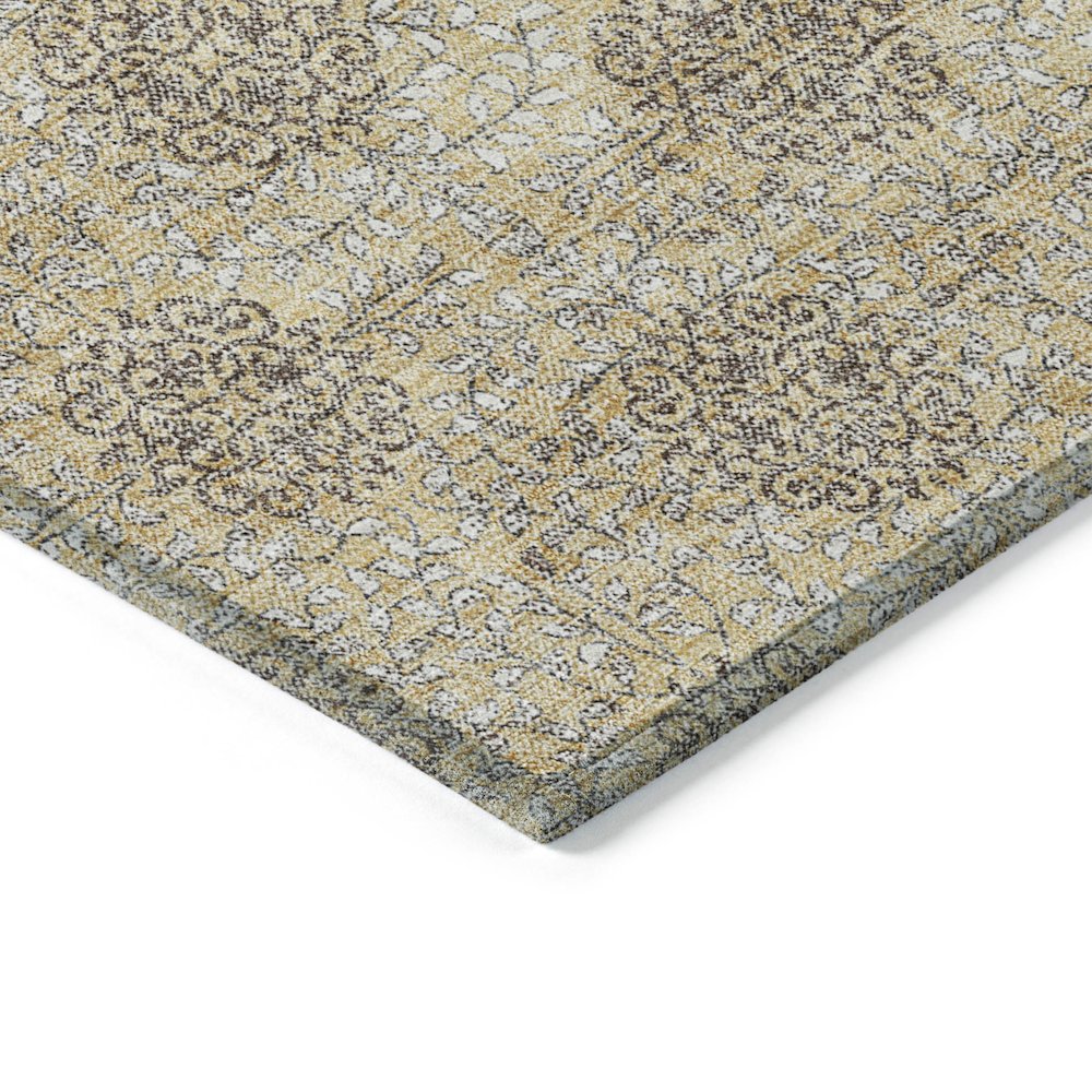 Machine Washable Indoor/Outdoor Chantille Gold 1'8" x 2'6" Rug
