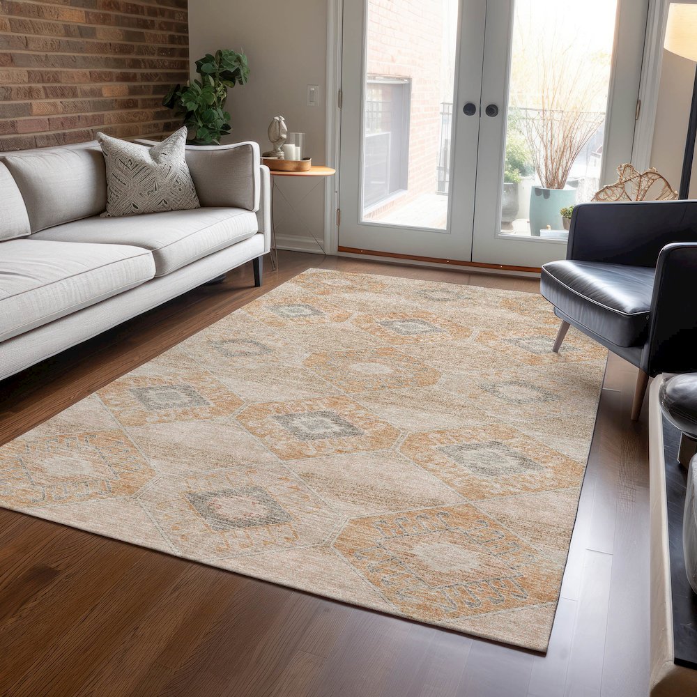 Machine Washable Indoor/Outdoor Chantille Copper 2'6" x 3'10" Rug