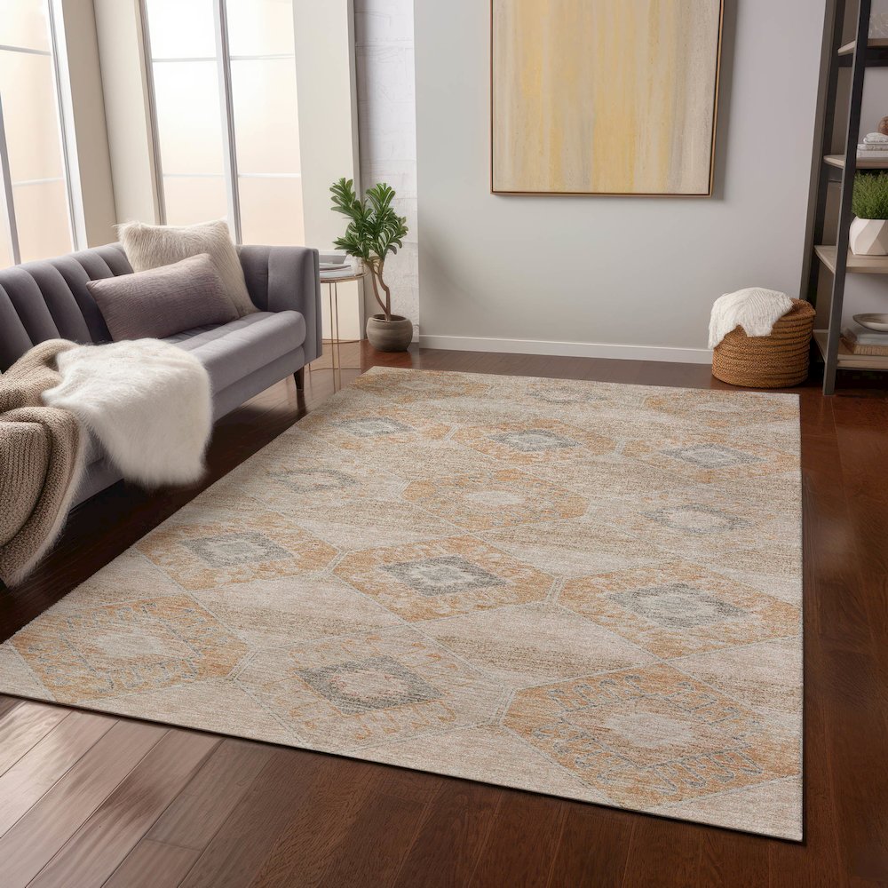 Machine Washable Indoor/Outdoor Chantille Copper 2'6" x 3'10" Rug