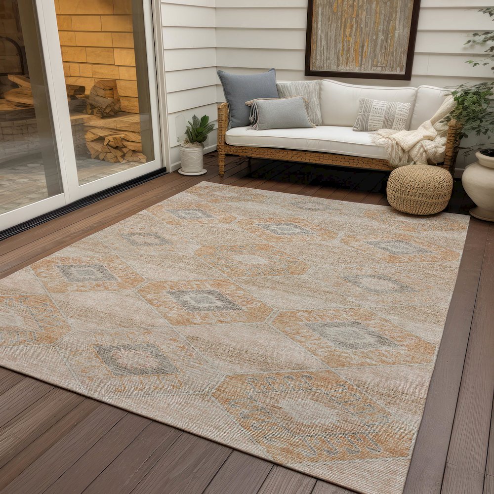 Machine Washable Indoor/Outdoor Chantille Copper 2'6" x 3'10" Rug