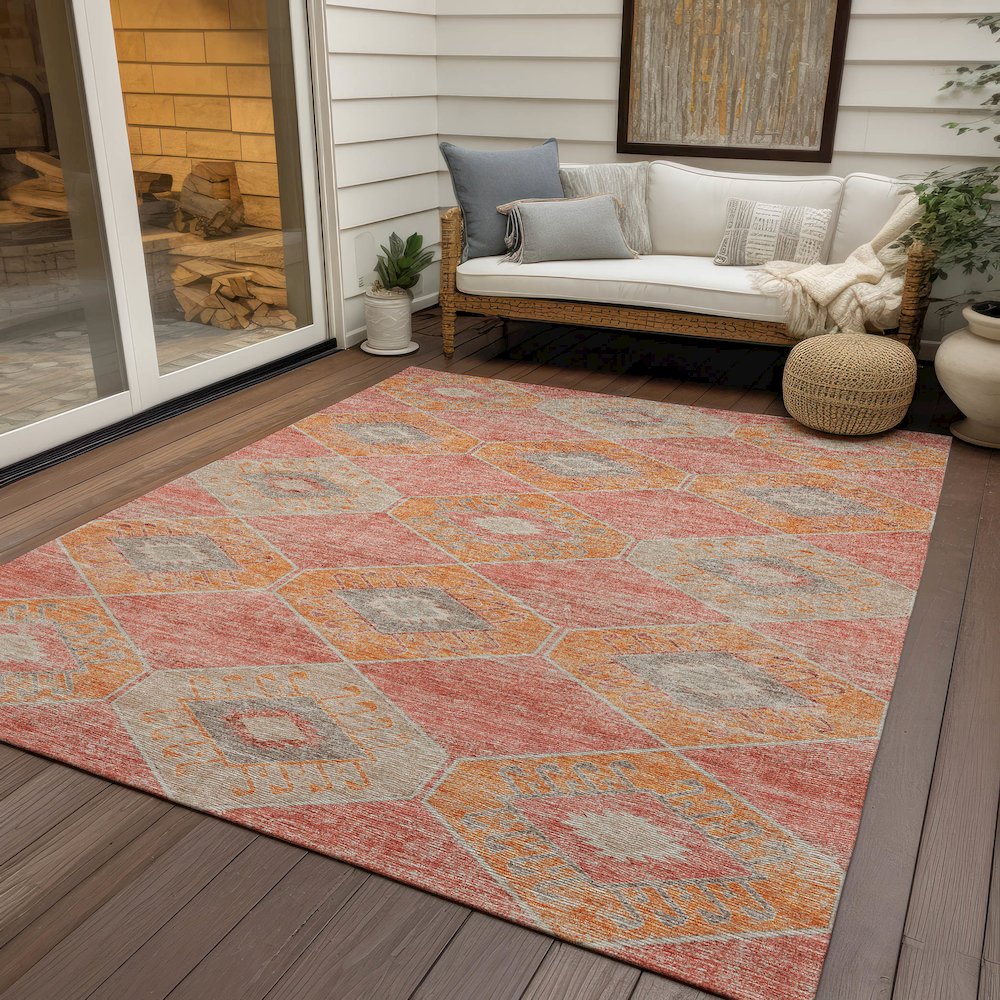 Machine Washable Indoor/Outdoor Chantille Coral 2'6" x 3'10" Rug