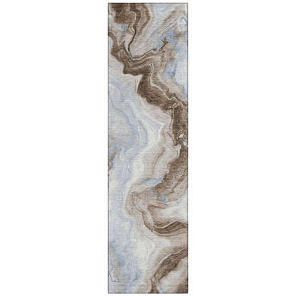 Machine Washable Indoor/Outdoor Chantille Taupe 2'3" x 7'6" Runner Rug