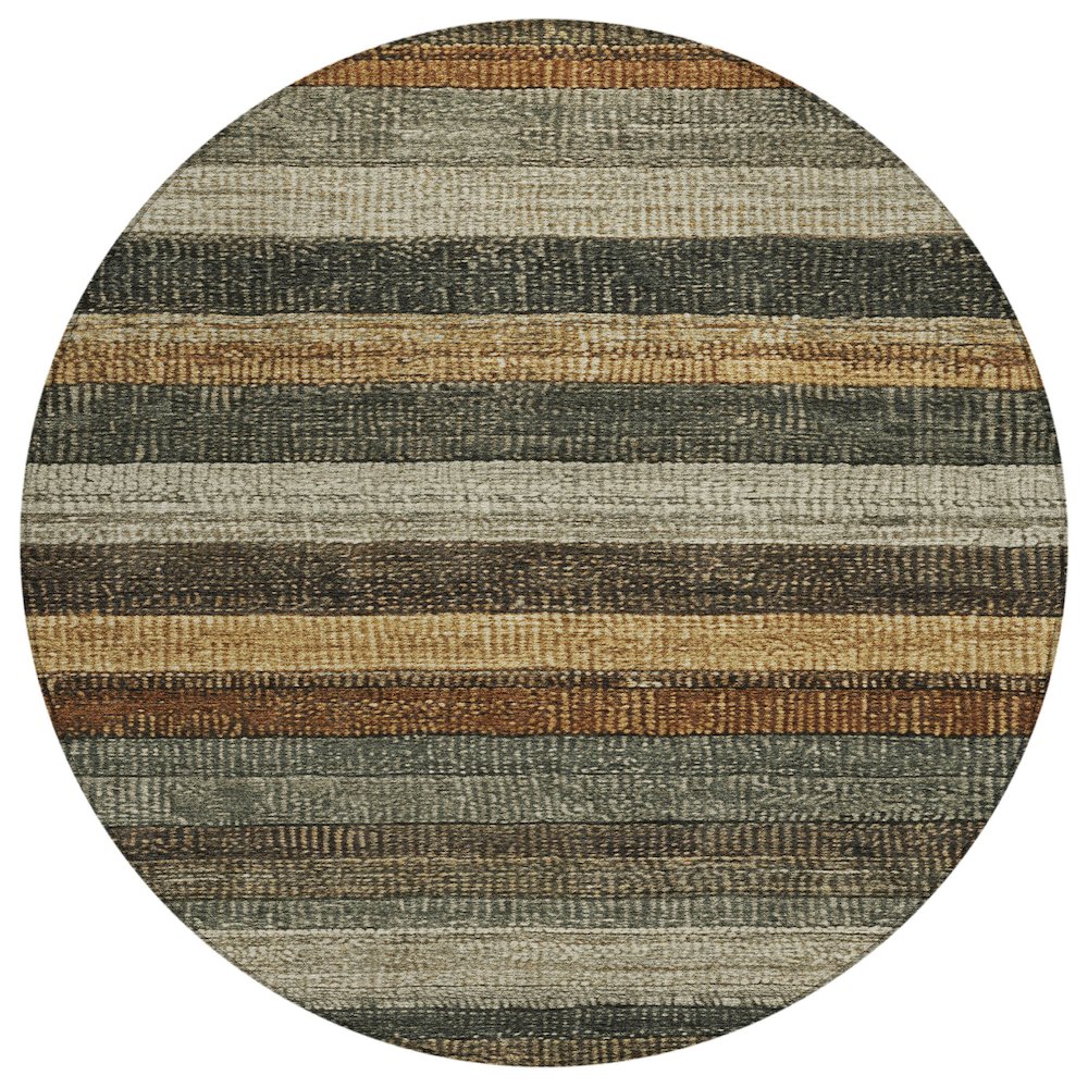 Machine Washable Indoor/Outdoor Chantille Khaki 8' x 8' Round Rug