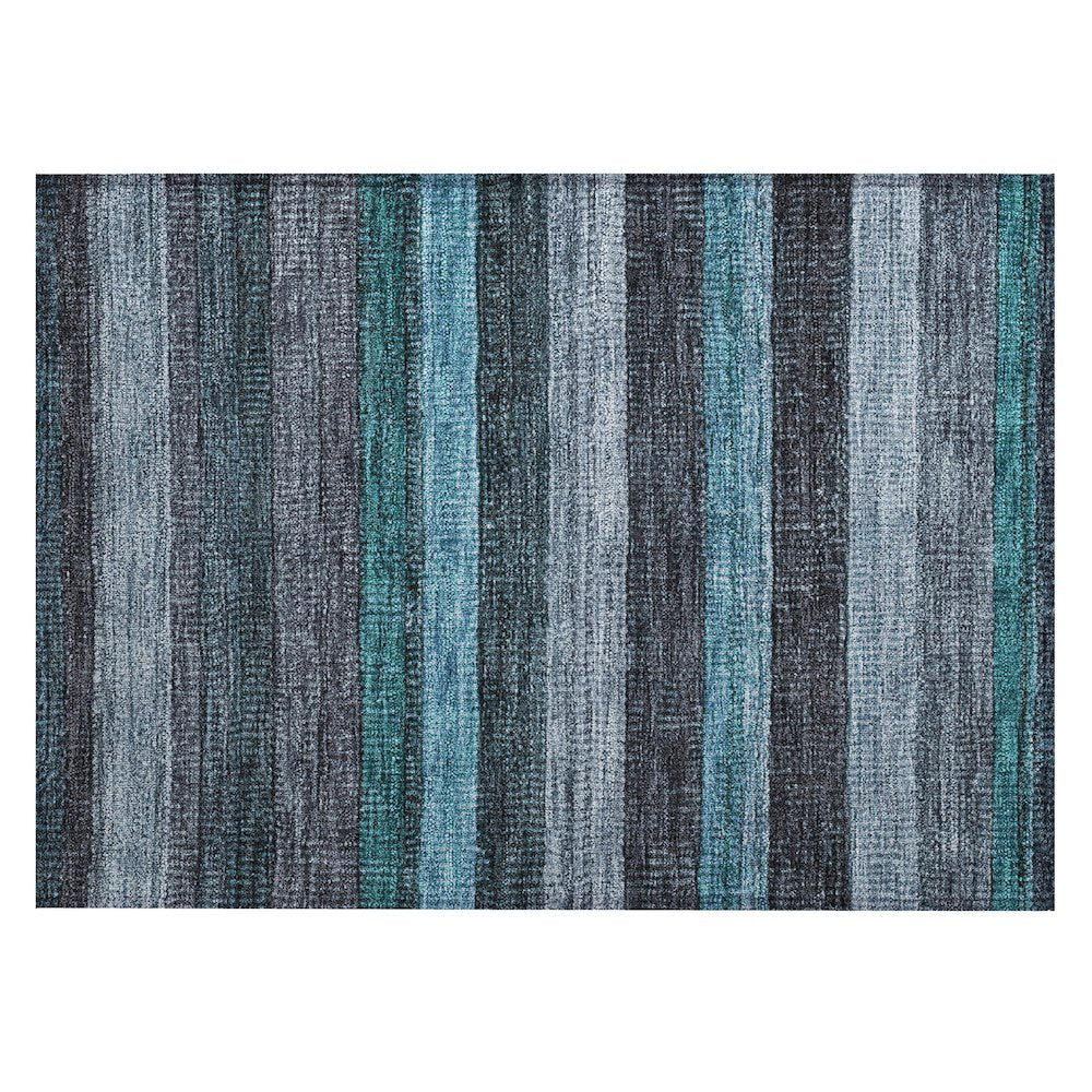 Machine Washable Indoor/Outdoor Chantille Teal 1'8" x 2'6" Rug