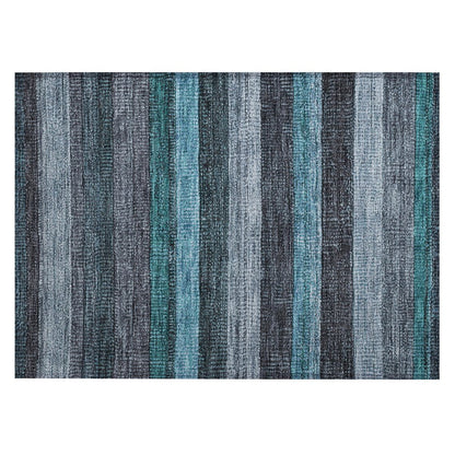 Machine Washable Indoor/Outdoor Chantille Teal 1'8" x 2'6" Rug
