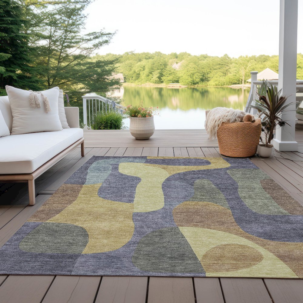 Machine Washable Indoor/Outdoor Chantille Purple 2'6" x 3'10" Rug