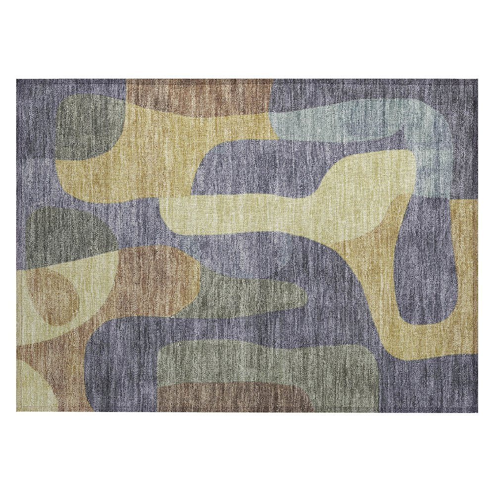 Machine Washable Indoor/Outdoor Chantille Purple 1'8" x 2'6" Rug