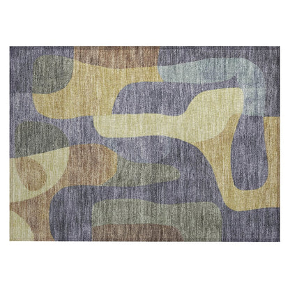 Machine Washable Indoor/Outdoor Chantille Purple 1'8" x 2'6" Rug