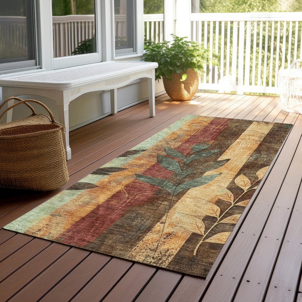 Machine Washable Indoor/Outdoor Chantille Wheat 2'3" x 7'6" Runner Rug