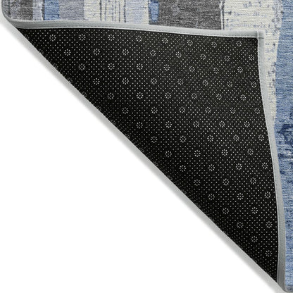 Machine Washable Indoor/Outdoor Chantille Denim 1'8" x 2'6" Rug