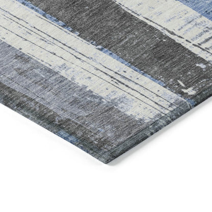 Machine Washable Indoor/Outdoor Chantille Denim 1'8" x 2'6" Rug