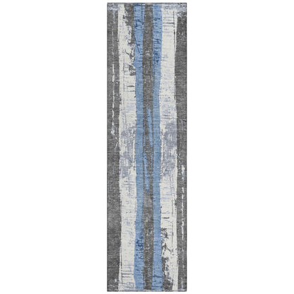 Machine Washable Indoor/Outdoor Chantille Denim 2'3" x 7'6" Runner Rug
